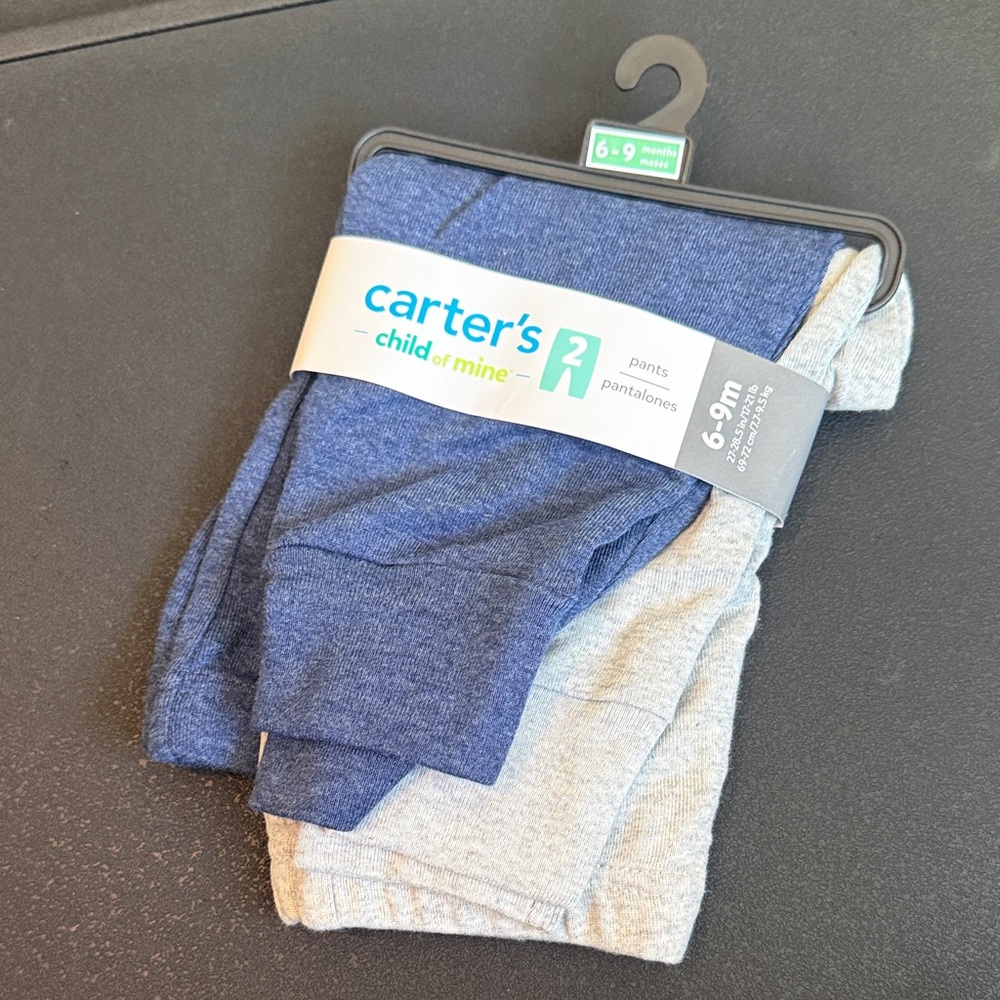 Carter's Child of Mine Blue and Gray Kids Pants - set of 2